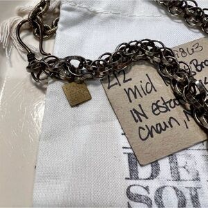 MADE IN THE DEEP SOUTH 1800s Brooch on 1950s Chain Bronze Crystal